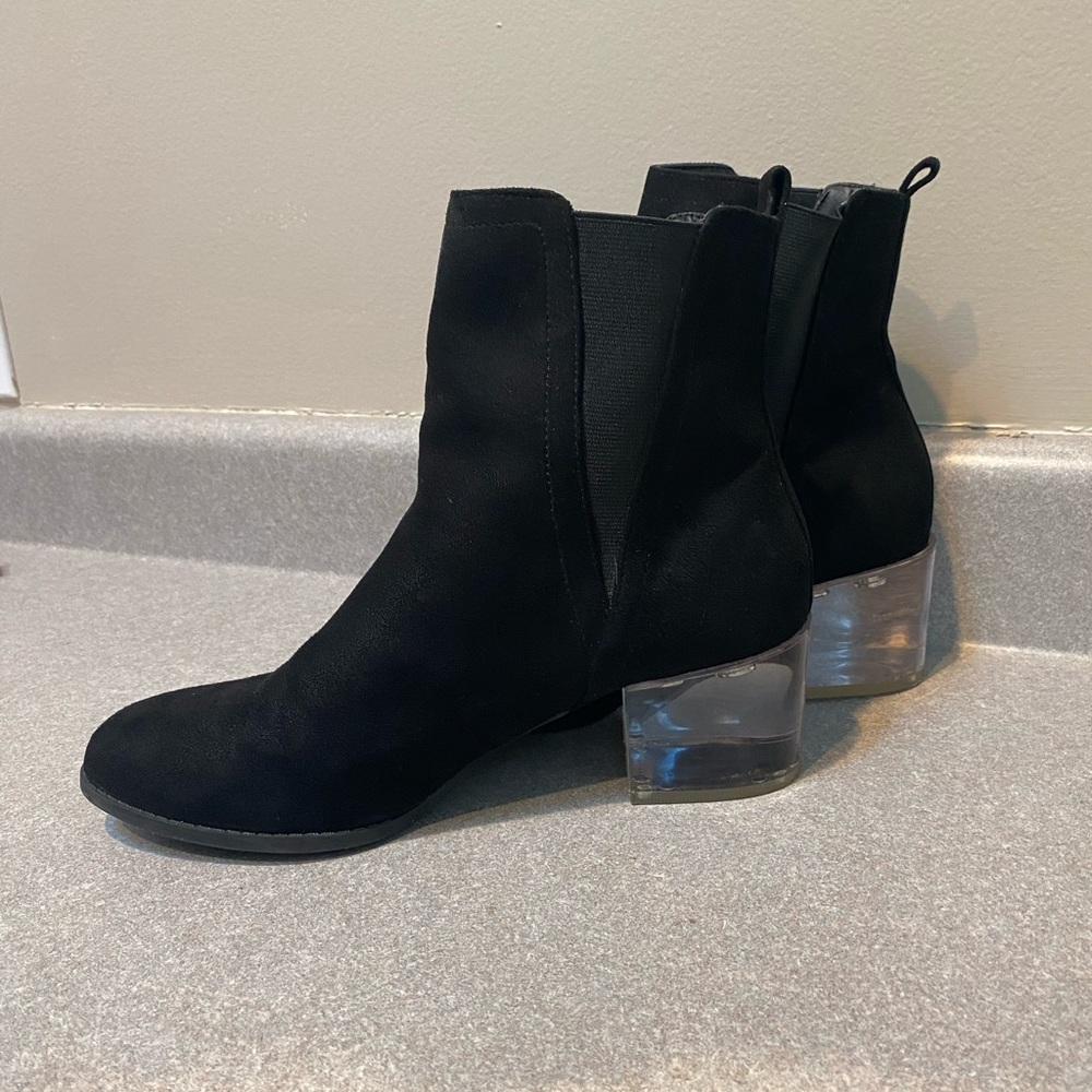 Wild Diva clear block heels
